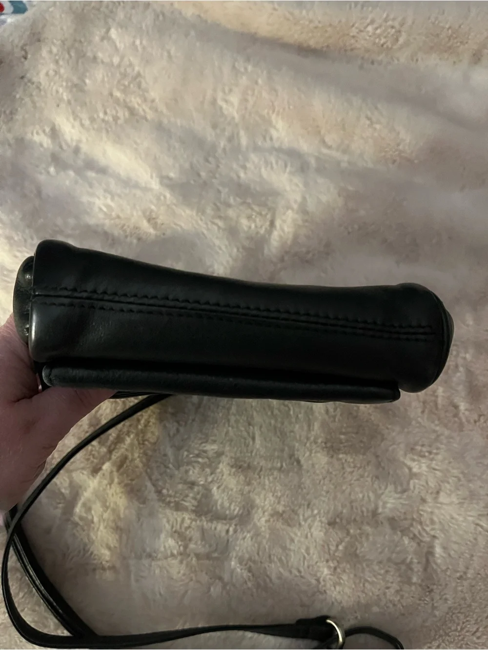 Osgoode Marley Black Leather RFID Mini Organizer Crossbody Camera Bag